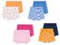 Sada šortek pro miminka: vzory sluníček, pruhy a tygři.