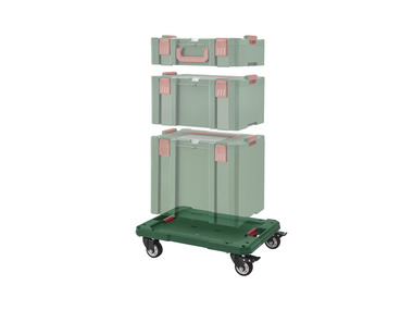 PARKSIDE® Sada Stack-it kufrů na nářadí M, L, XL a Stack-it transportního vozíku, 4dílná