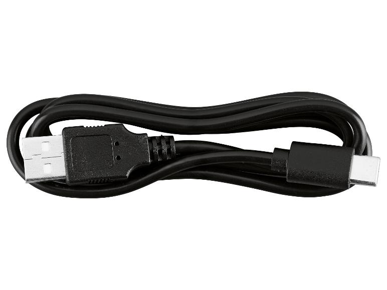 Černý nabíjecí a datový kabel USB-A na USB-C, stočený
