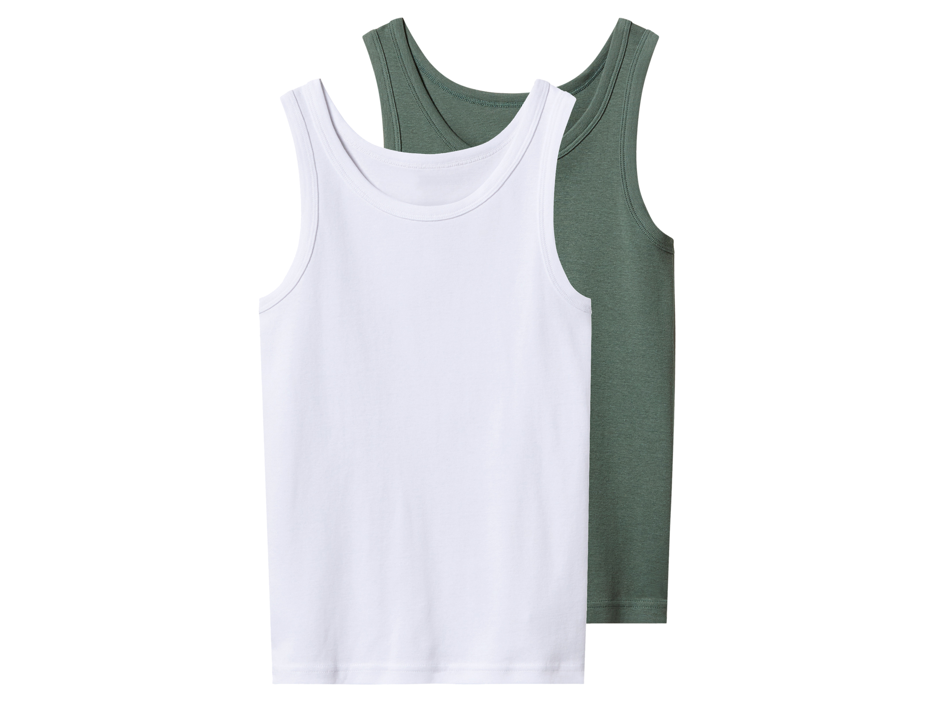 esmara® Chlapecký nátělník, 2 kusy (bílá/zelená, 158/164)