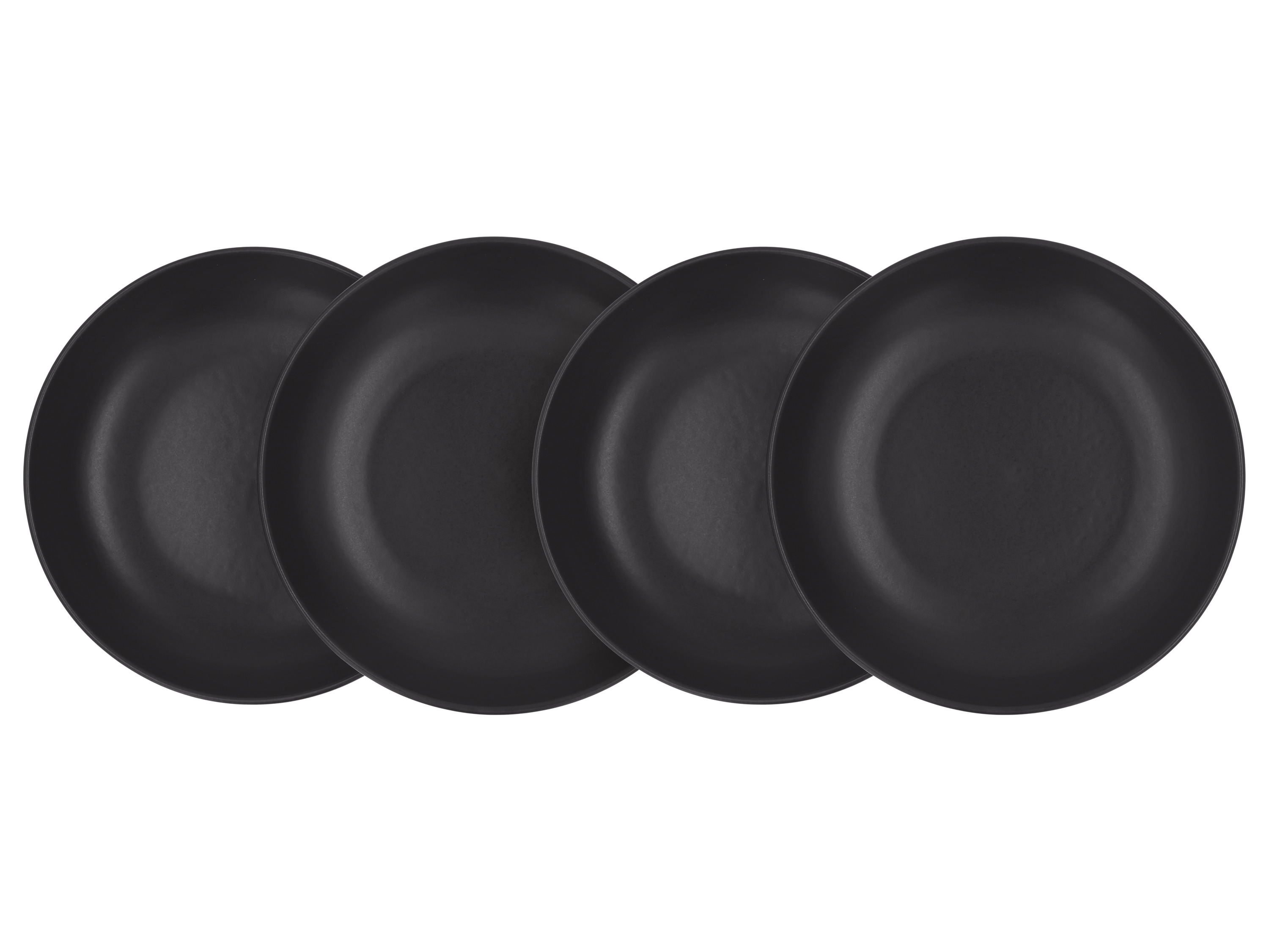Silvercrest® Sada jídelních / polévkových talířů, 4dílná (jídelní talíř, černá)