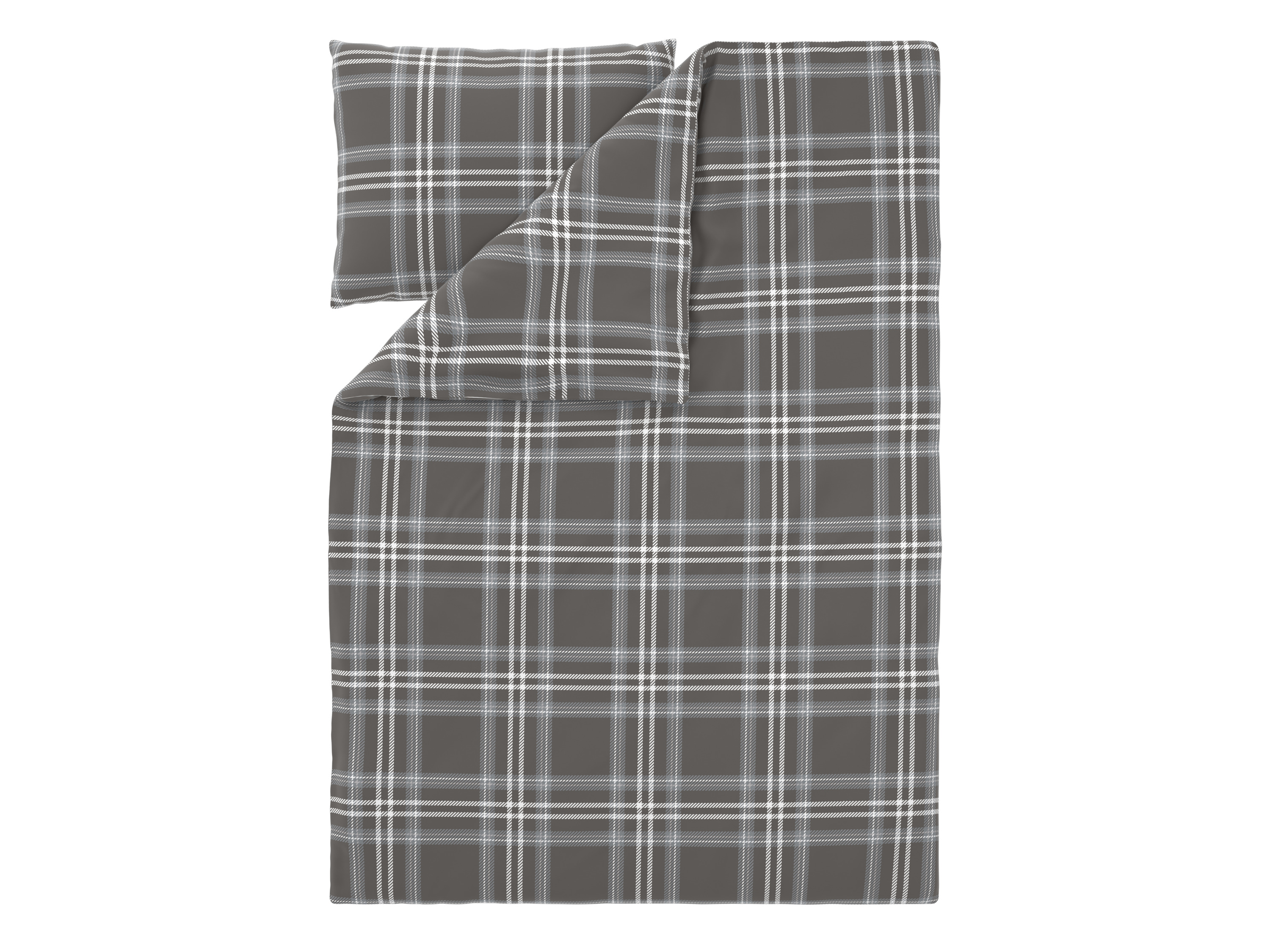 Livarno® Ložní povlečení z jemného flanelu, 140 x 200 cm, 70 x 90 cm (šedá)