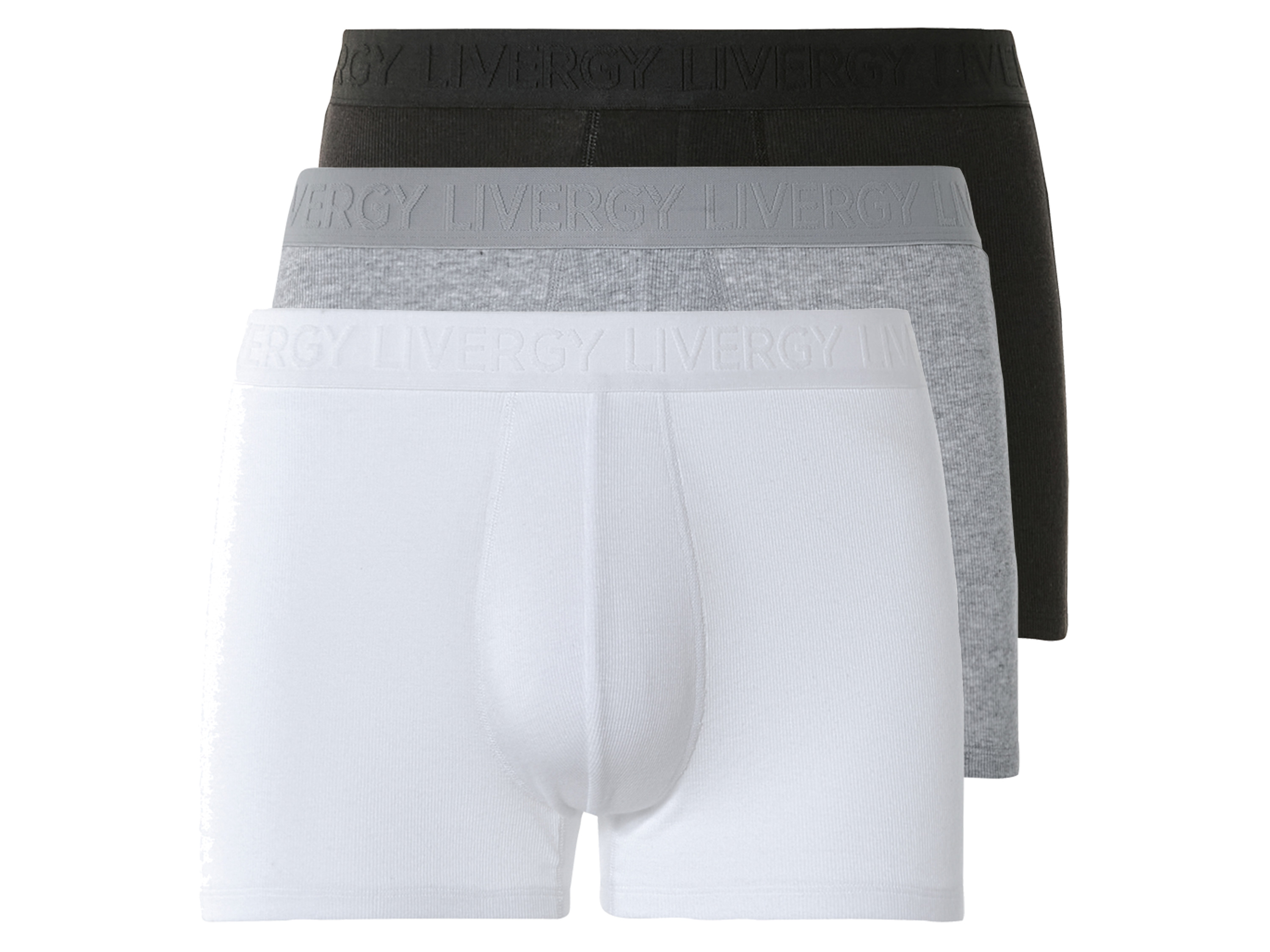 Livergy® Pánské boxerky, 3 kusy (6/L, černá/šedá/bílá)