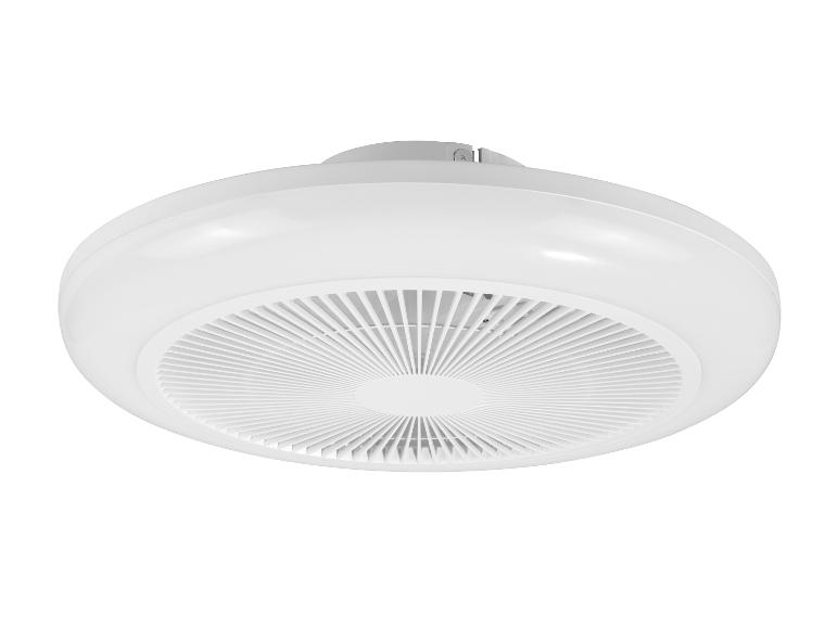 Bílý kulatý stropní ventilátor s integrovaným osvětlením