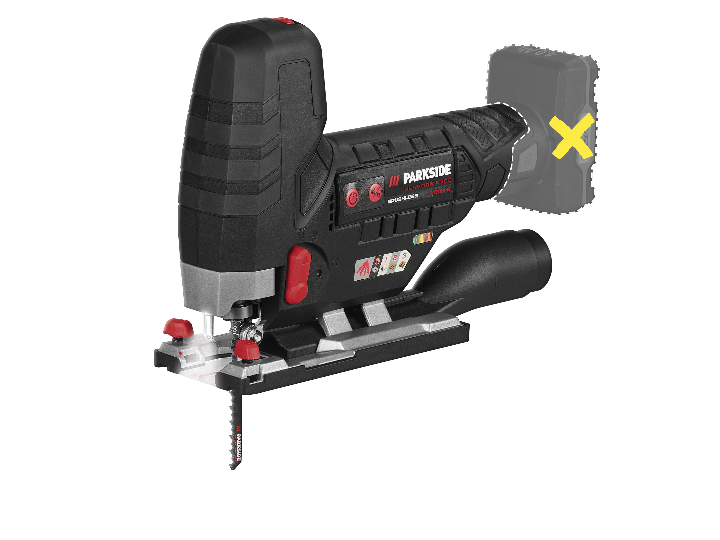 Parkside Performance® Aku přímočará pila Ppstka 12 A1 – bez akumulátoru a nabíječky