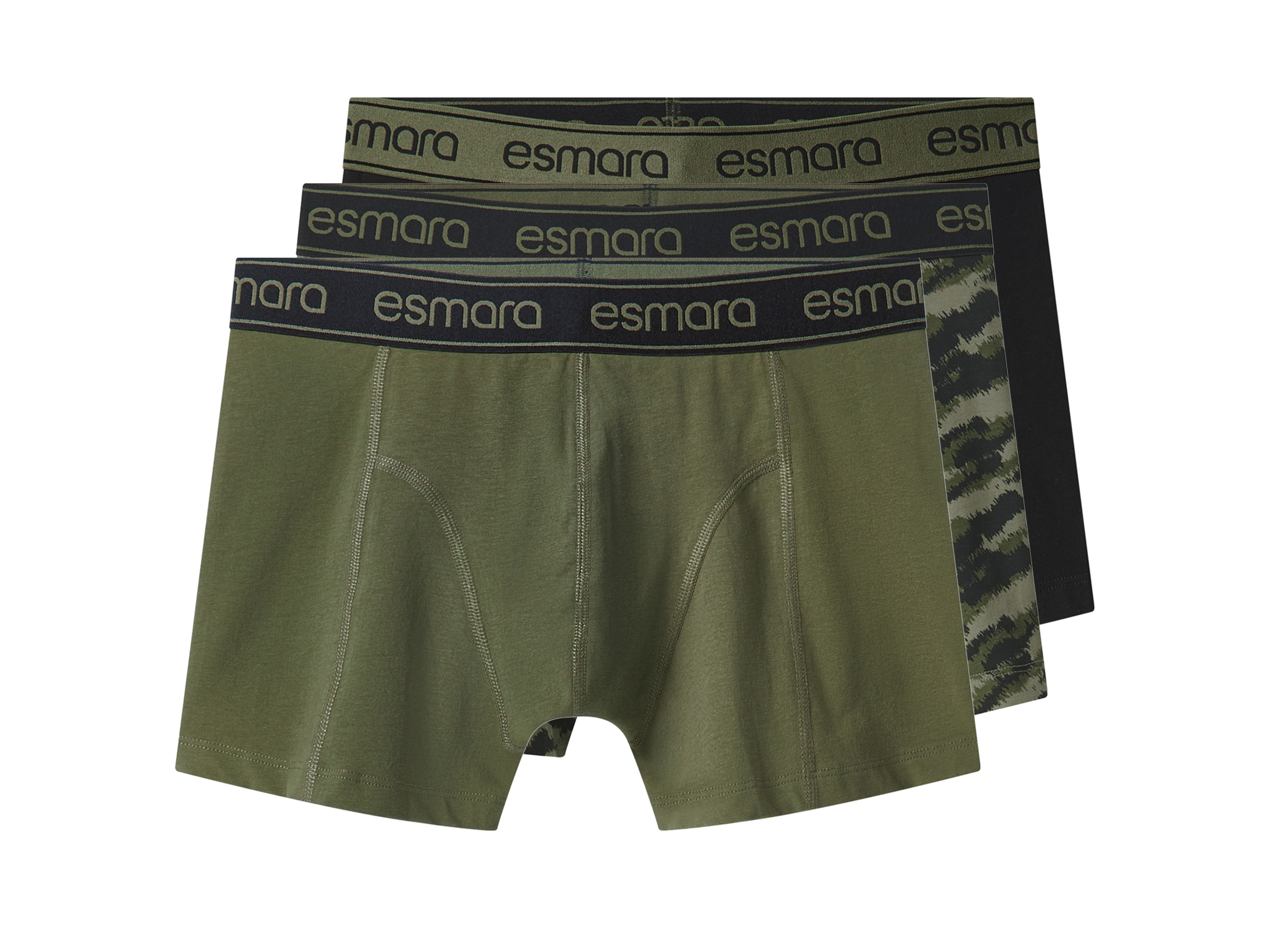 esmara Men Pánské boxerky, 3 kusy (černá/zelená, 4/S)