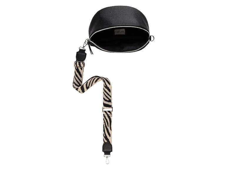 Černá taška s ramenním popruhem se zebra vzorem