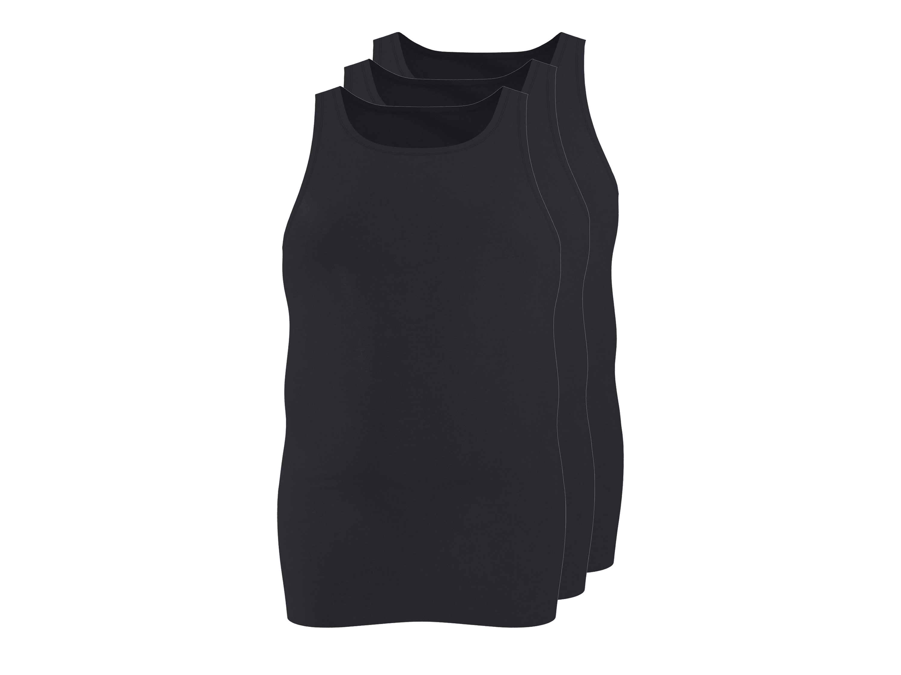 esmara Men Pánský vroubkovaný nátělník Xxl, 3 kusy (černá, 9/3Xl)