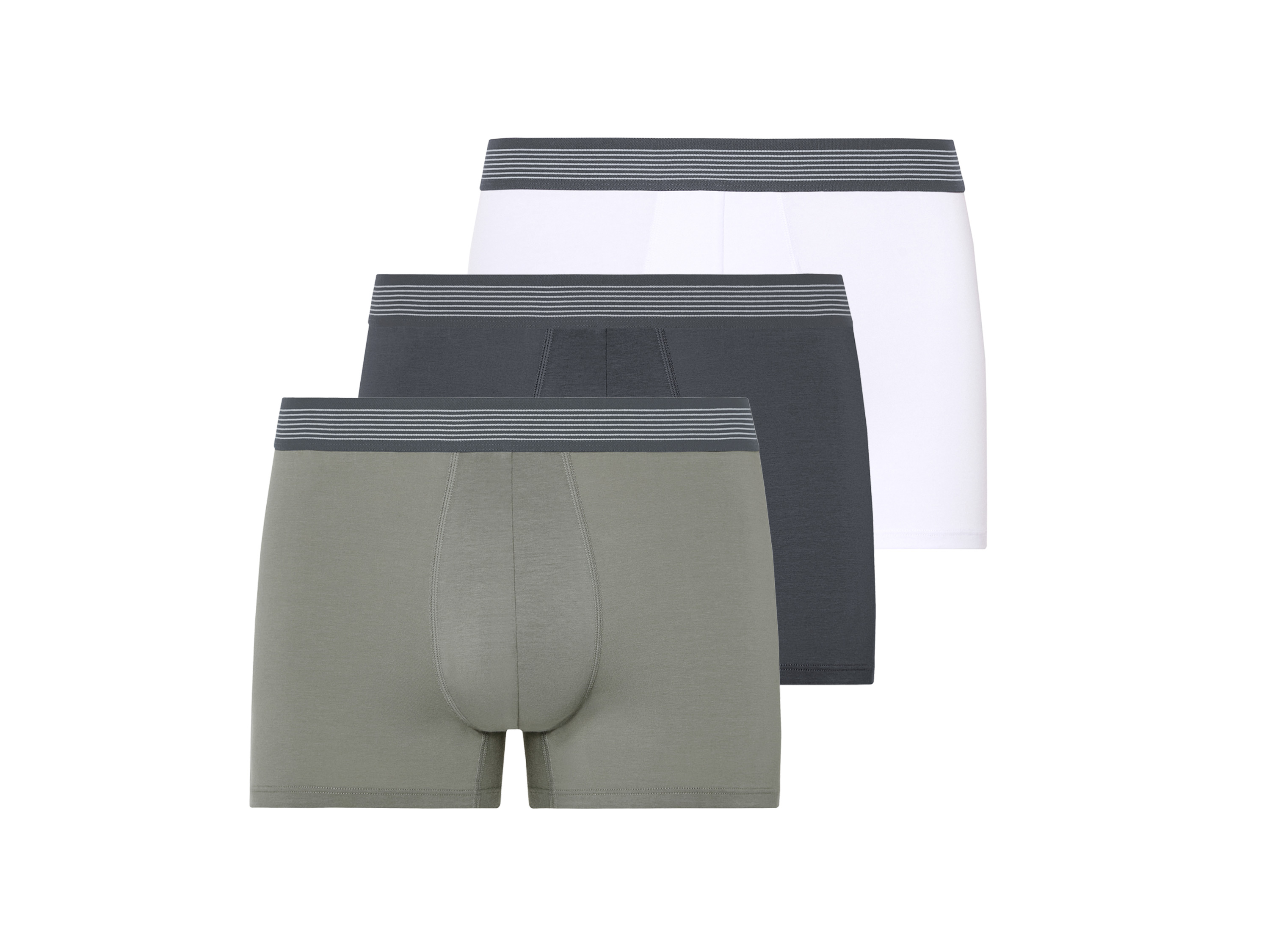 esmara Men Pánské boxerky, 3 kusy (šedá/zelená/bílá, 7/Xl)