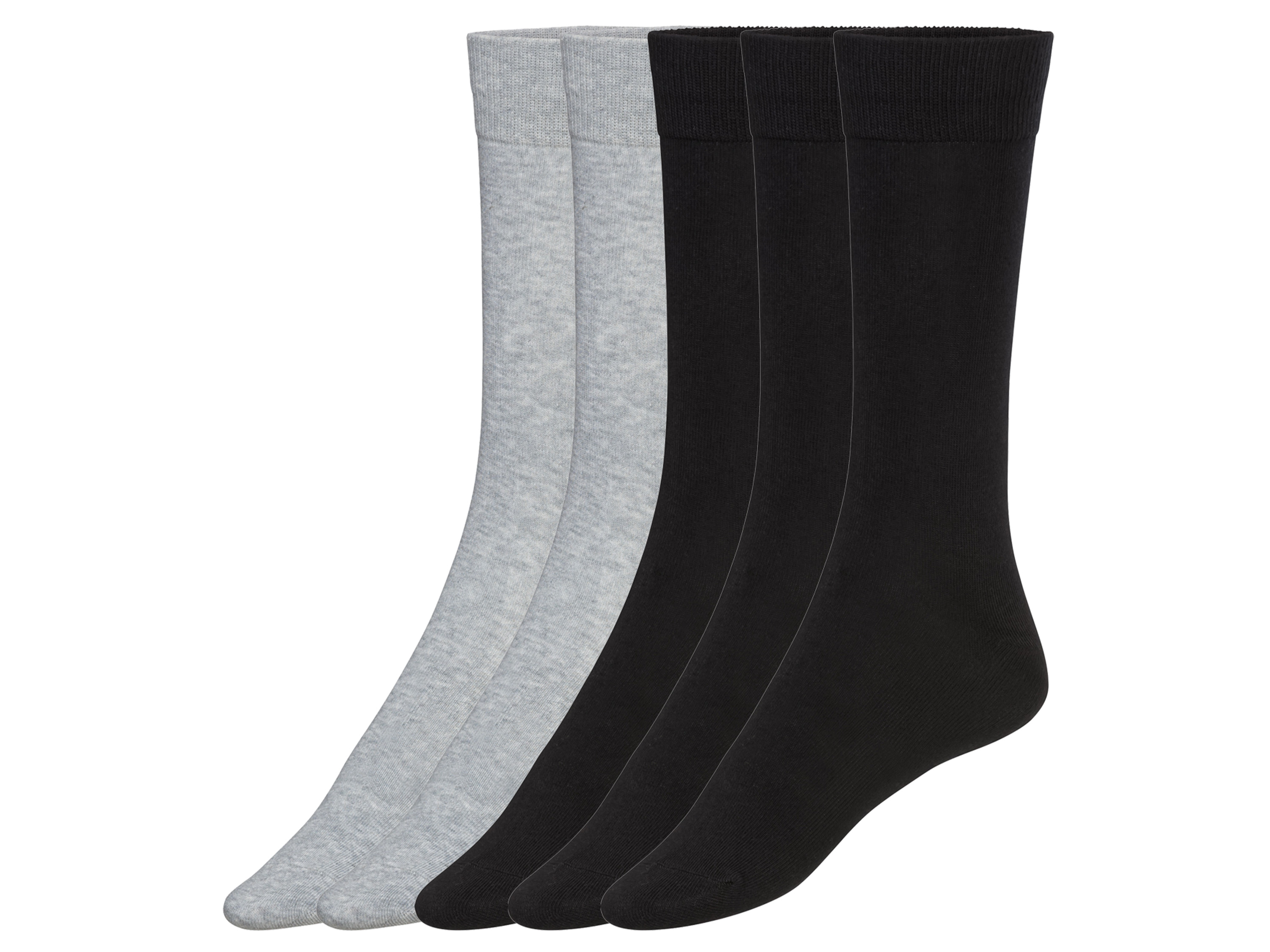 Livergy® Pánské ponožky s BIO bavlnou, 5 párů (šedá/černá, 39/42)
