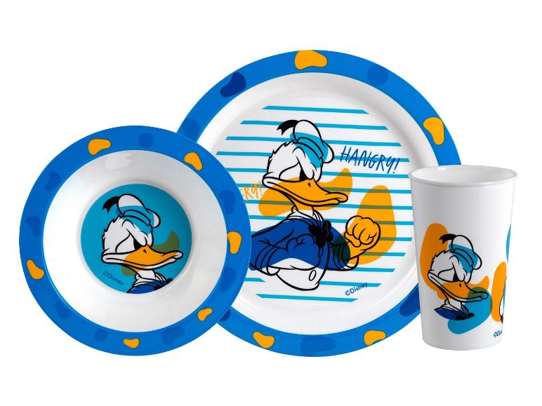 Dětská souprava nádobí Disney: talíř, miska, hrnek, Donald.