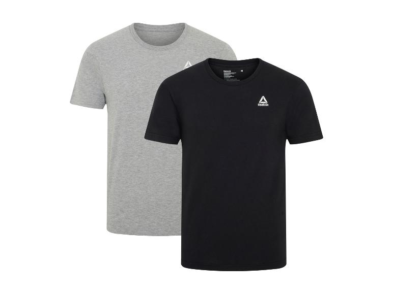 Pánské tričko Reebok, balení 2 kusů, jedno šedé a jedno černé.