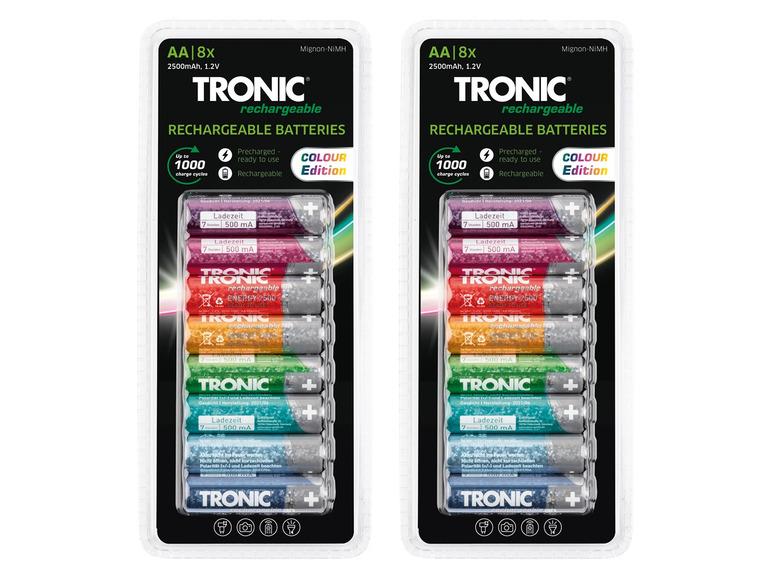  Zobrazit na celou obrazovku TRONIC® Nabíjecí baterie Ni-MH Ready 2 Use AA, 2x 8 kusů - Obrázek 1