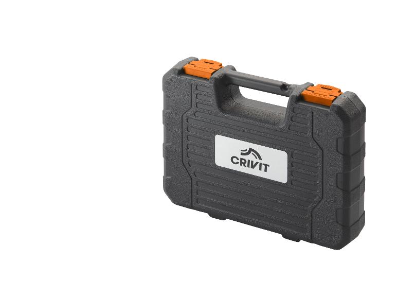 Černý kufřík na nářadí Crivit s oranžovými sponami