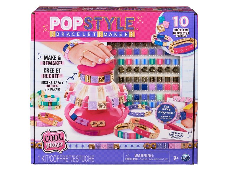 Sada na tvorbu náramků PopStyle s 10 náramky, korálky a nástrojem na jejich úpravu.