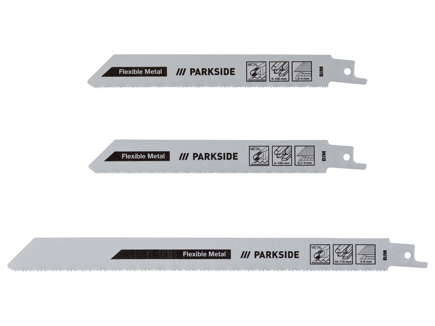 Parkside® Sada pilových listů Pfsz 3 B1, 3dílná (kov, jemné štětiny)