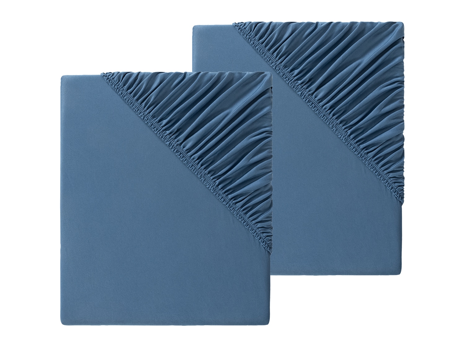 LIVARNO home Sada žerzejových napínacích prostěradel, 90-100 x 200 cm, 2dílná, modrá