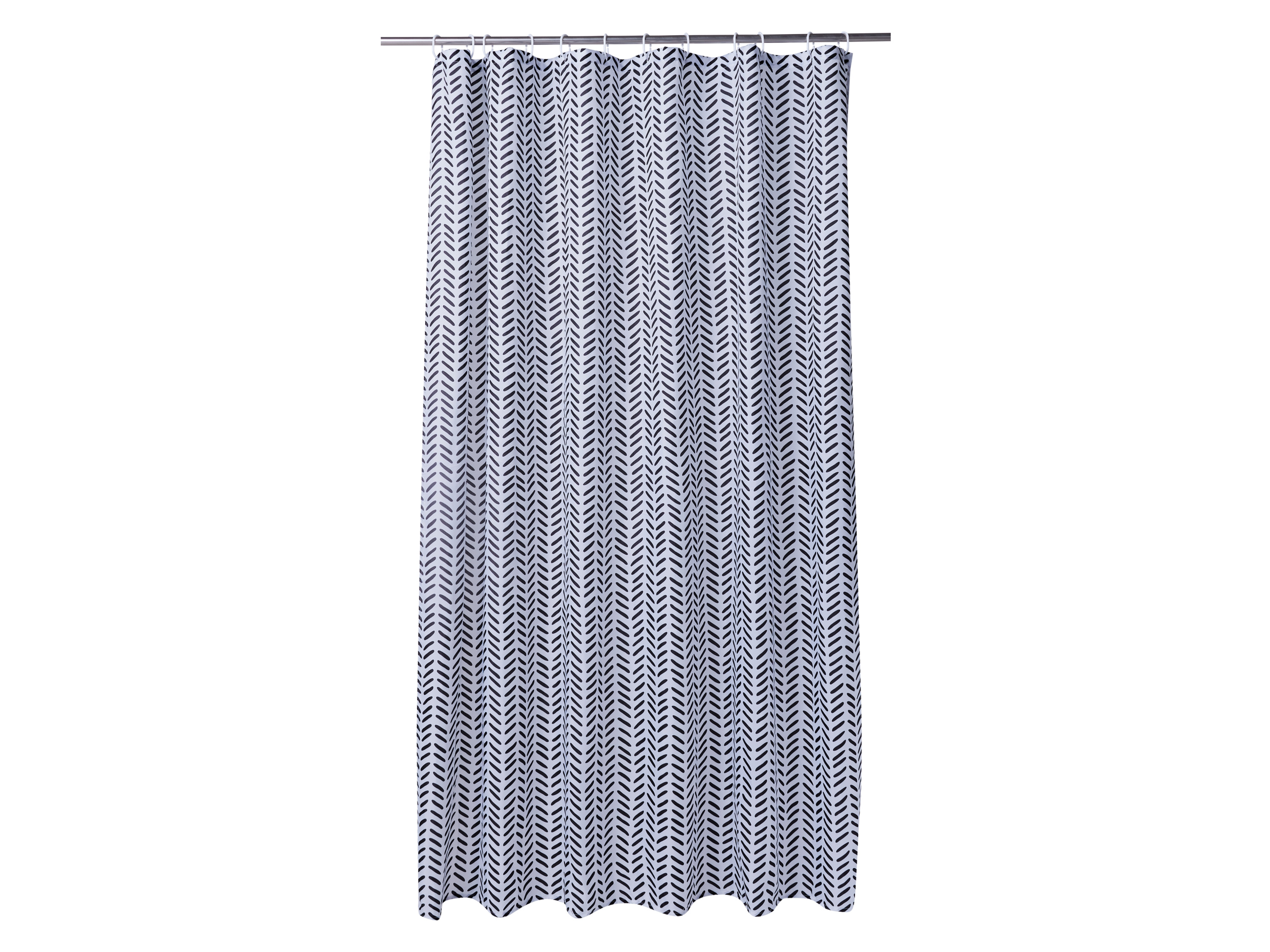 Livarno® Sprchový závěs, 180 x 200 cm (černá/bílá)