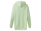 Světle zelená mikina s kapucí.