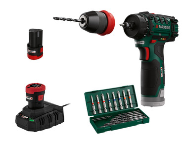 PARKSIDE® Aku vrtací šroubovák PBSA 12 D4, 2x 2 Ah
