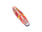 Růžové nafukovací paddleboard s květinovým vzorem.