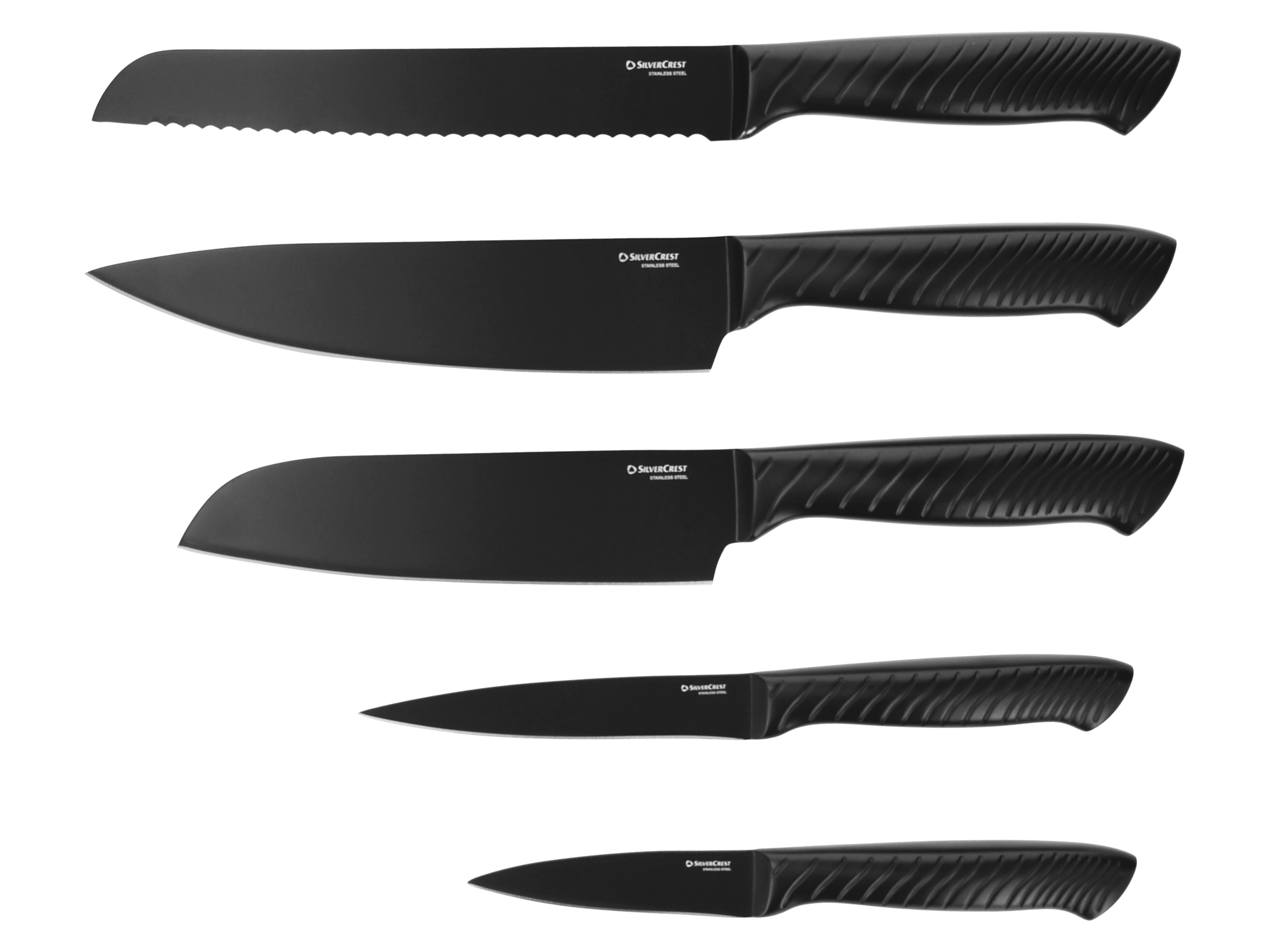 Silvercrest® Sada nožů z nerezové oceli, 6dílná (černá varianta)