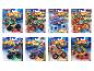Hot Wheels Monster Trucks s různými designy, včetně témat Mario, Batman a dinosaurů.