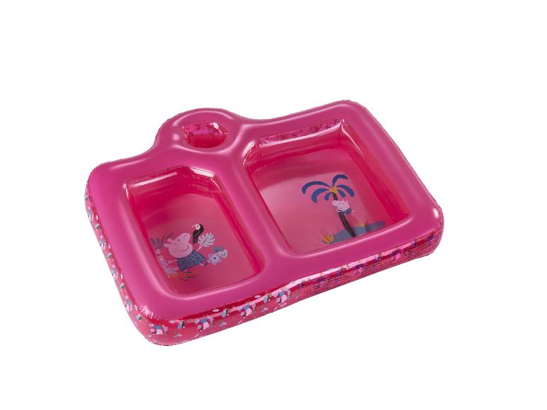 Růžový nafukovací bazén Peppa Pig se dvěma sekcemi.