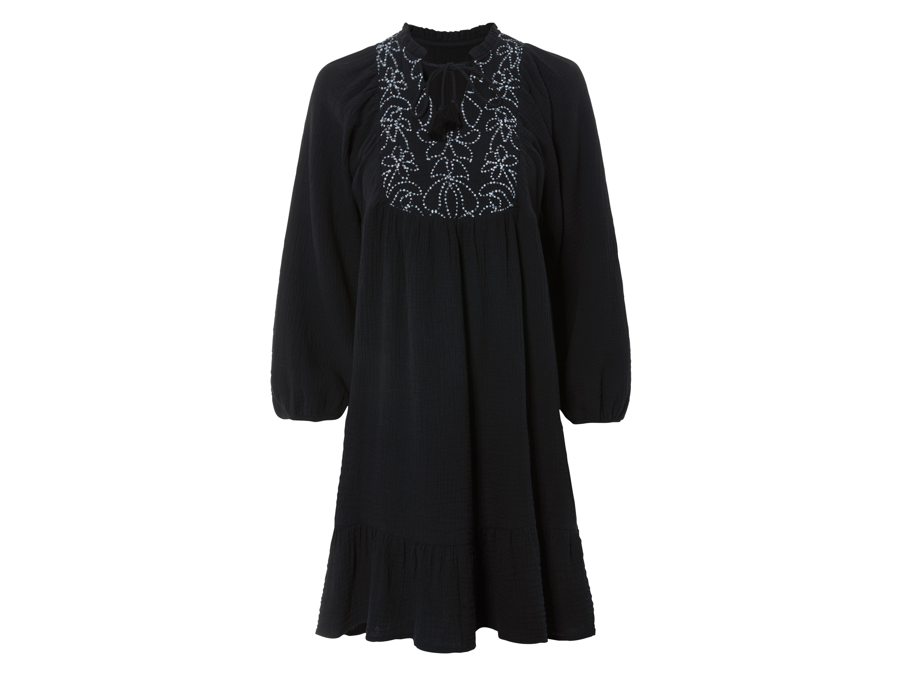 esmara® Dámské mušelínové šaty, z čisté bavlny (černá, 36)