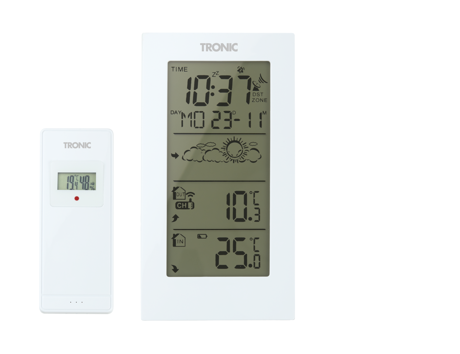 Tronic® Bezdrátová meteostanice s venkovním senzorem (bílá)