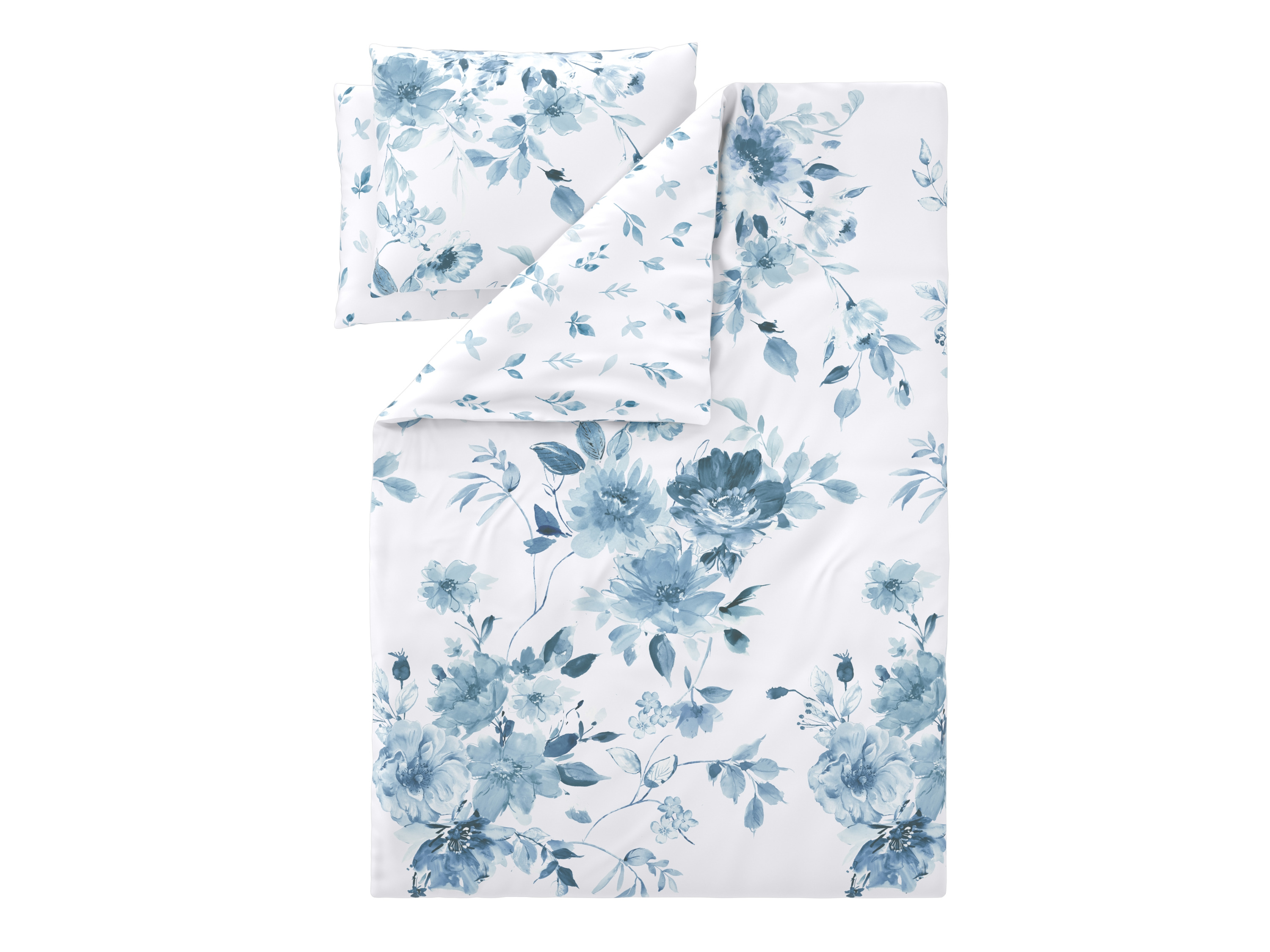 Livarno® Ložní povlečení Renforcé, 200 x 220 cm, 70 x 90 cm (bílá/modrá)