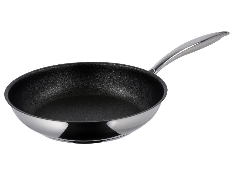 Wok pánev z nerezové oceli s černým nepřilnavým povrchem