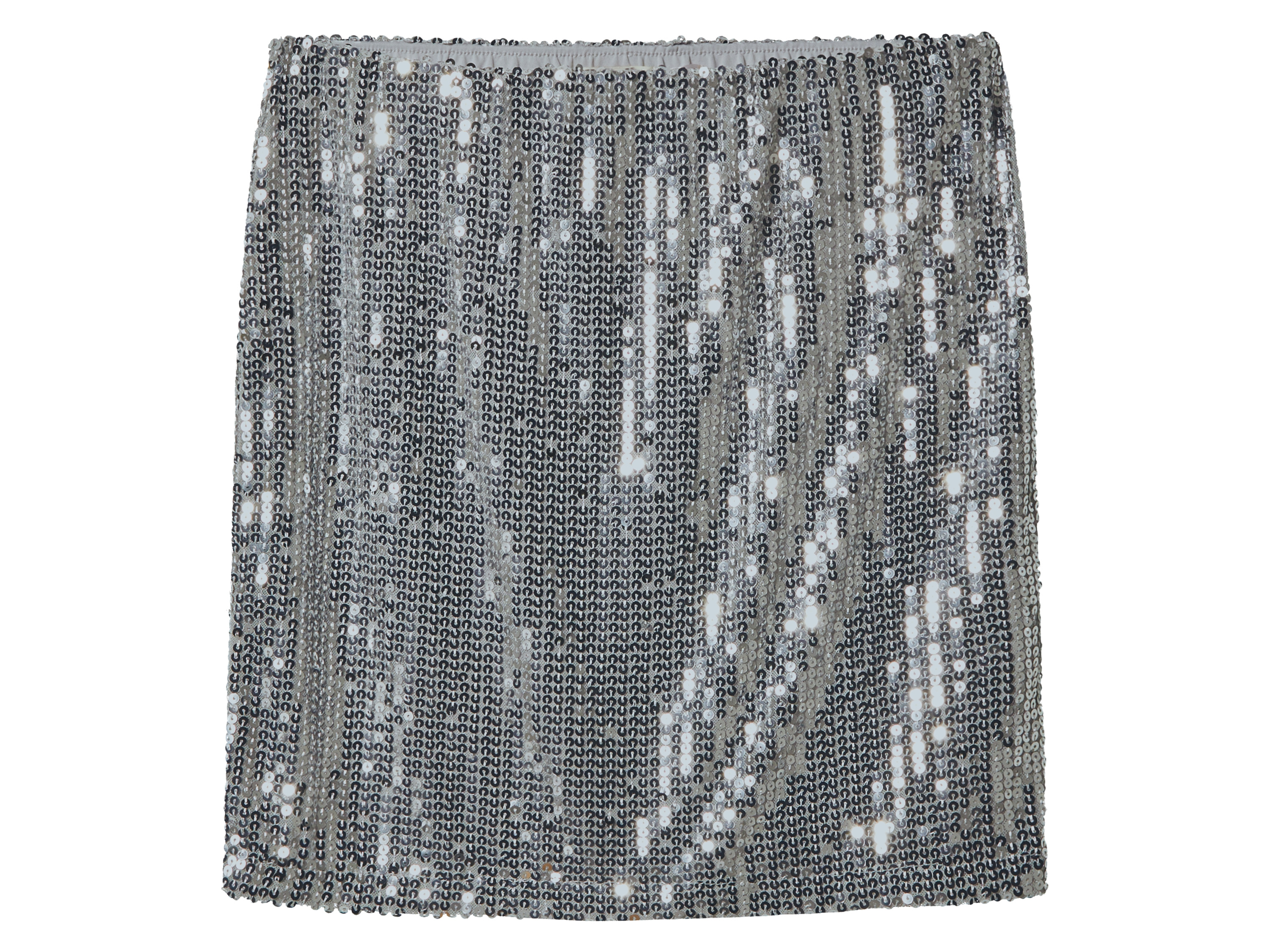 esmara® Dámská mini sukně s flitry (stříbrná, L(44/46))