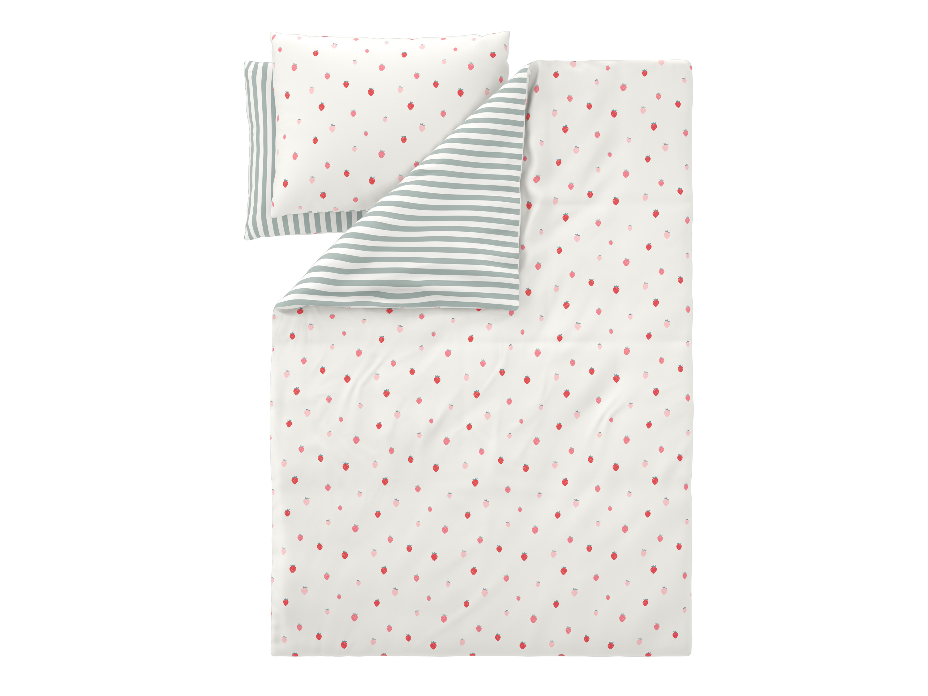 Livarno® Ložní povlečení z mikrovláknitého saténu, 240 x 220 cm, 70 x 90 cm (jahody)