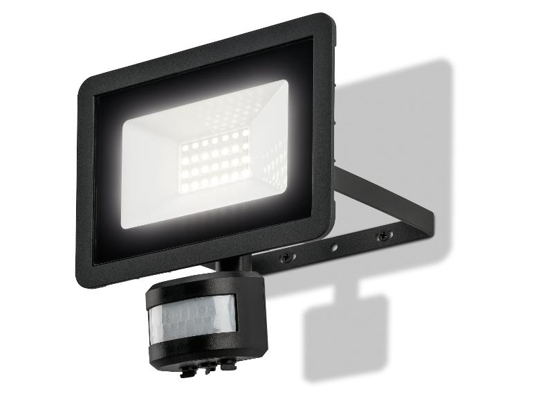 Černý LED reflektor s pohybovým senzorem