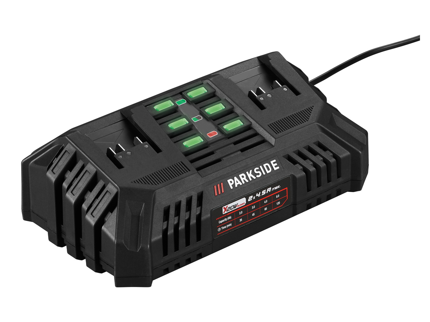 Caricabatterie Doppio Parkside PDSLG 20 B1 | 20V 2x4.5A | Per Batterie PARKSIDE X 20V Team - Foto 6