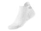 Krátké bílé ponožky, sportovní styl, žebrovaná struktura.