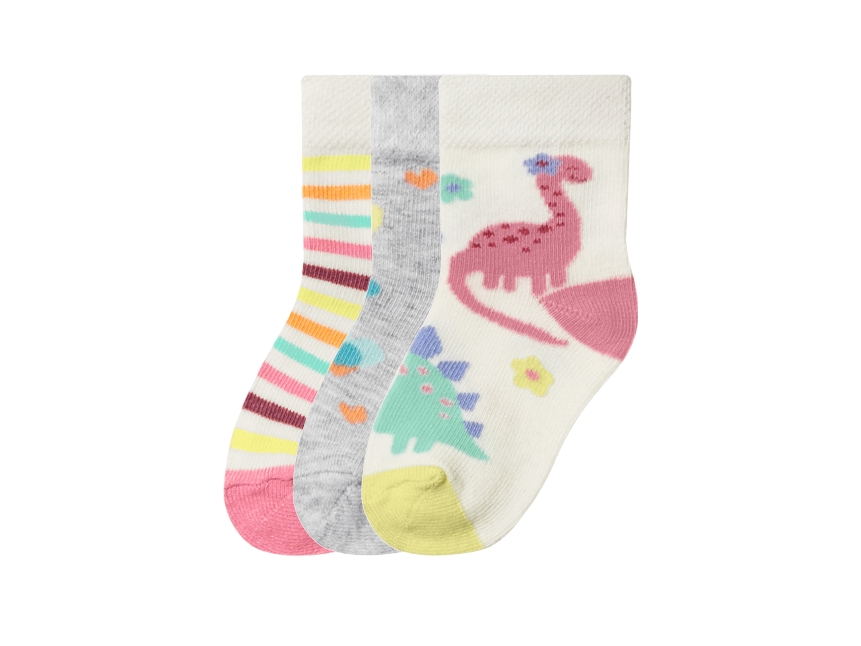 lupilu® Dětské ponožky s BIO bavlnou, 3 páry (bílá/červená/zelená, 15/18)