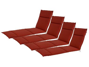 LIVARNO home Sada potahů na lehátko Houston, 190 x 60 x 4 cm, 4dílná, červená