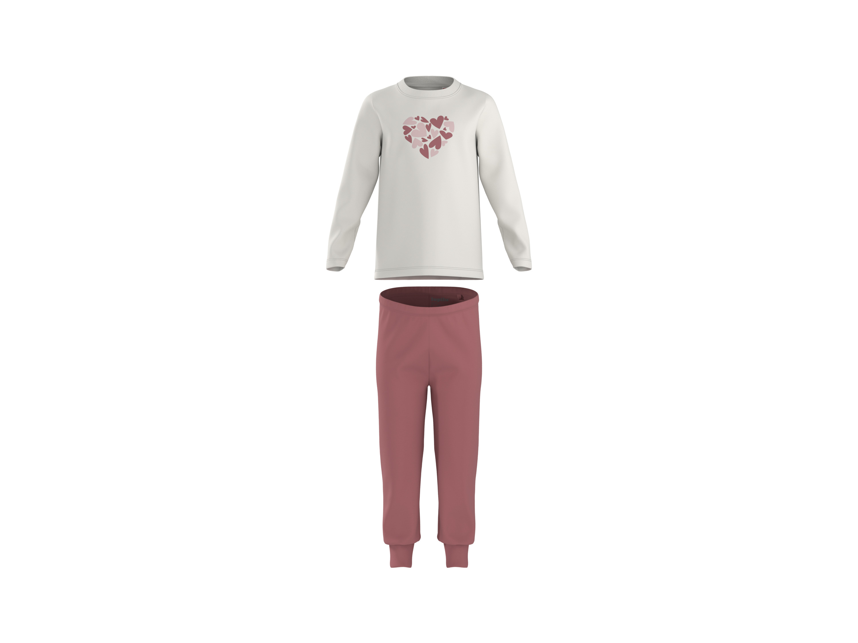 Lupilu® Dětské pyžamo (bílá / světle růžová, 122/128)
