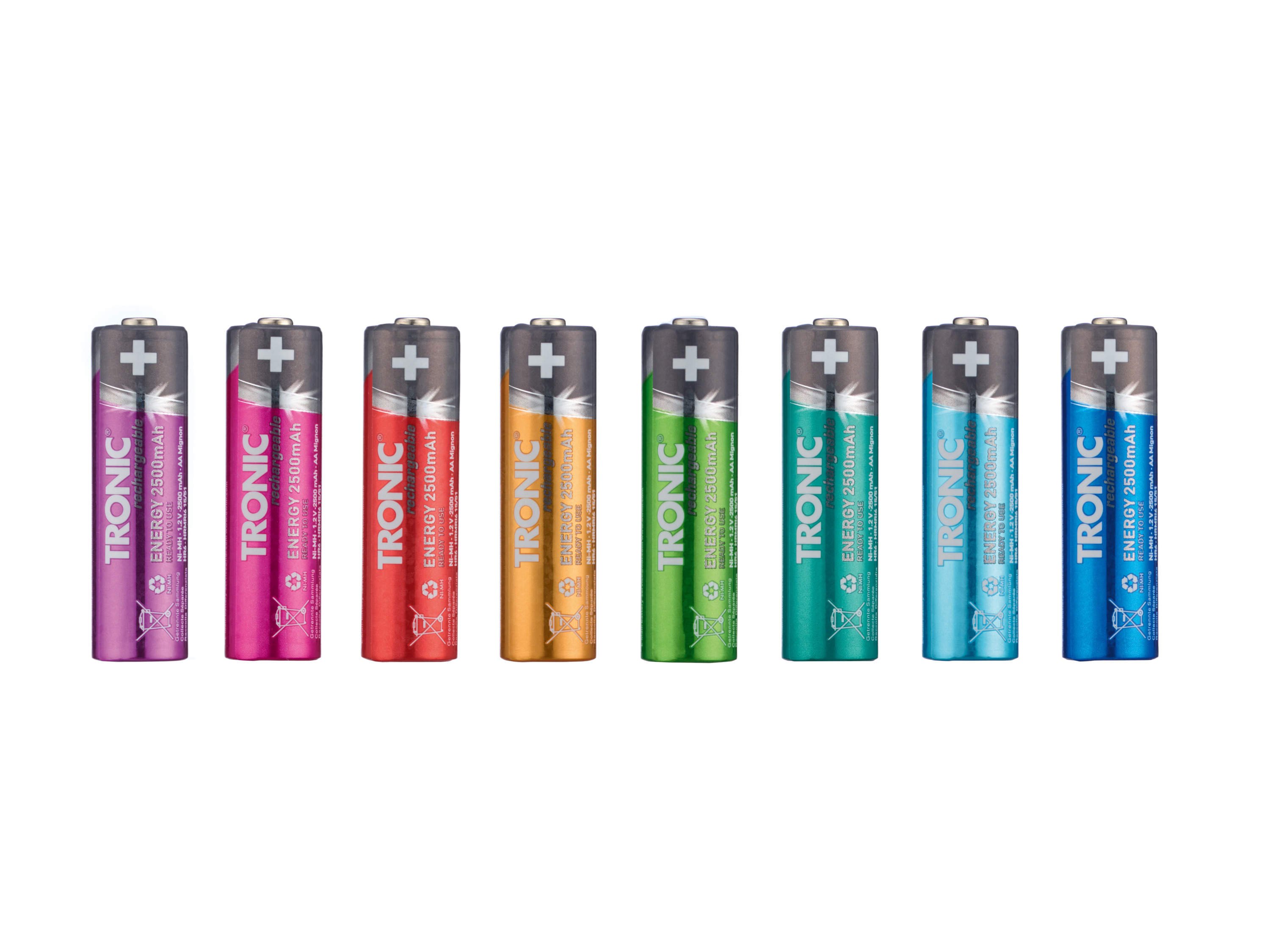 Tronic® Nabíjecí baterie Ni-MH Ready 2 Use Color, 8 kusů (AA – tužková)