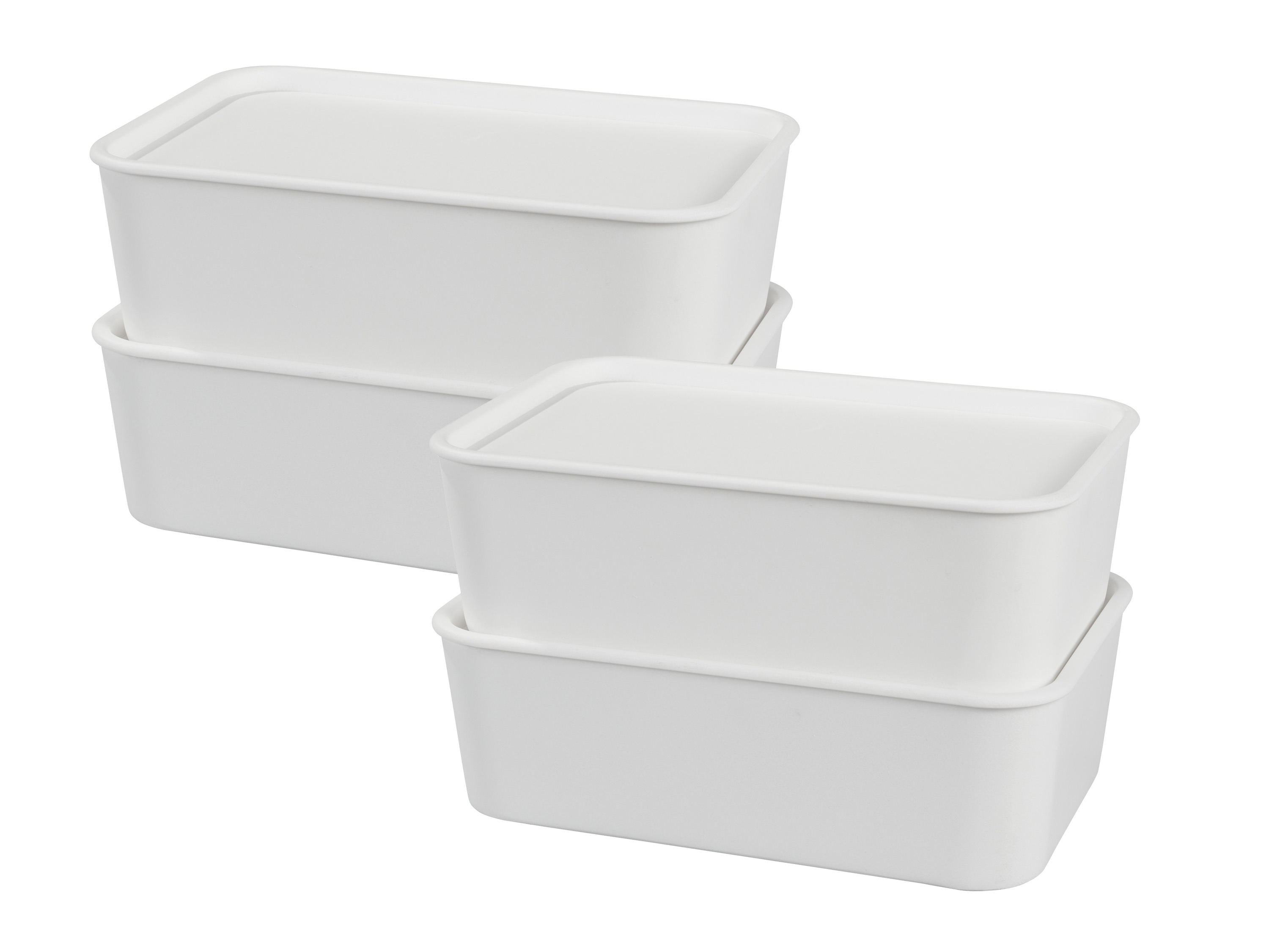 W5 Úložný box s víkem, 2,4 l, 4 kusy