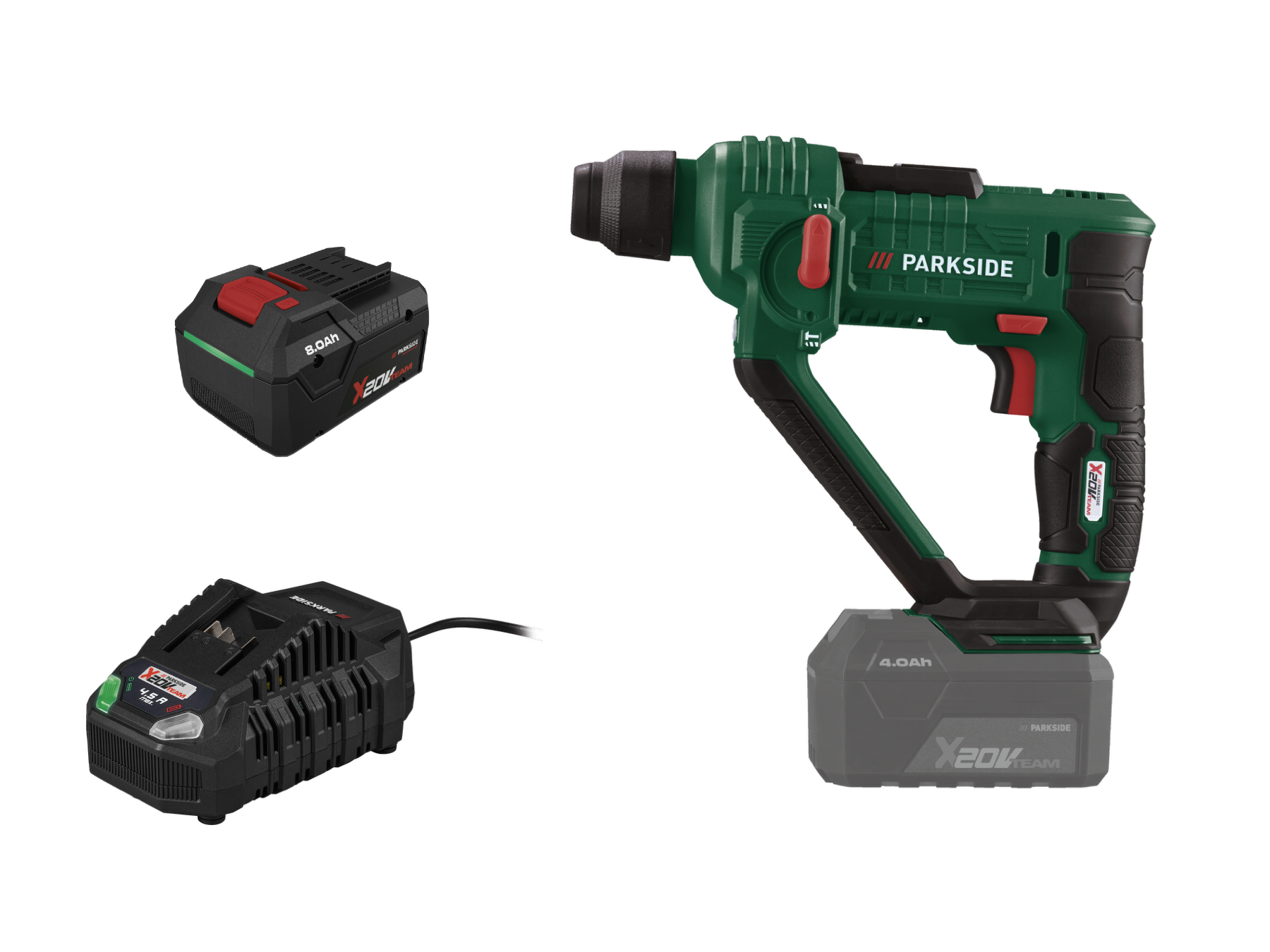 Parkside® Aku vrtací kladivo Pabh 20-Li D4, Smart 8 Ah