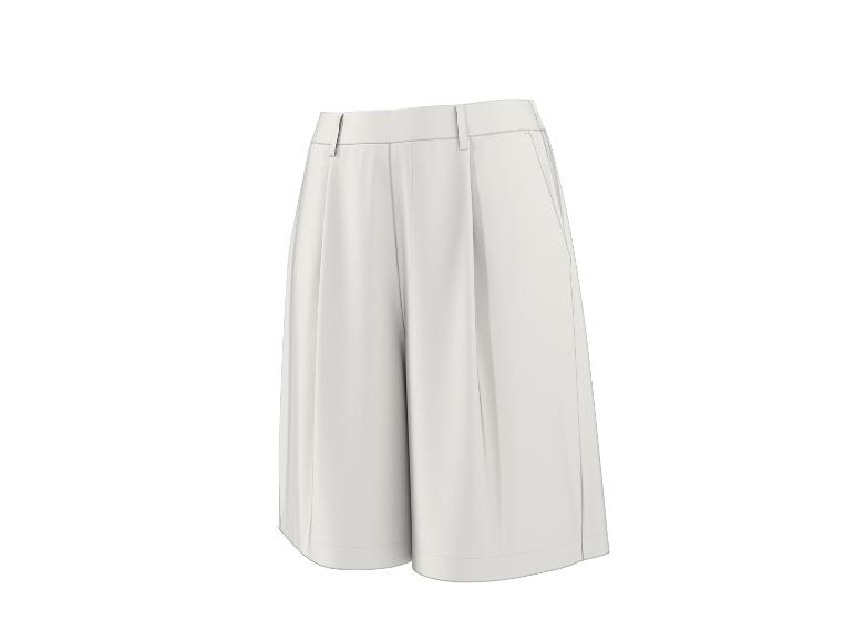 Bílé široké kalhoty culottes s vysokým pasem a sklady.