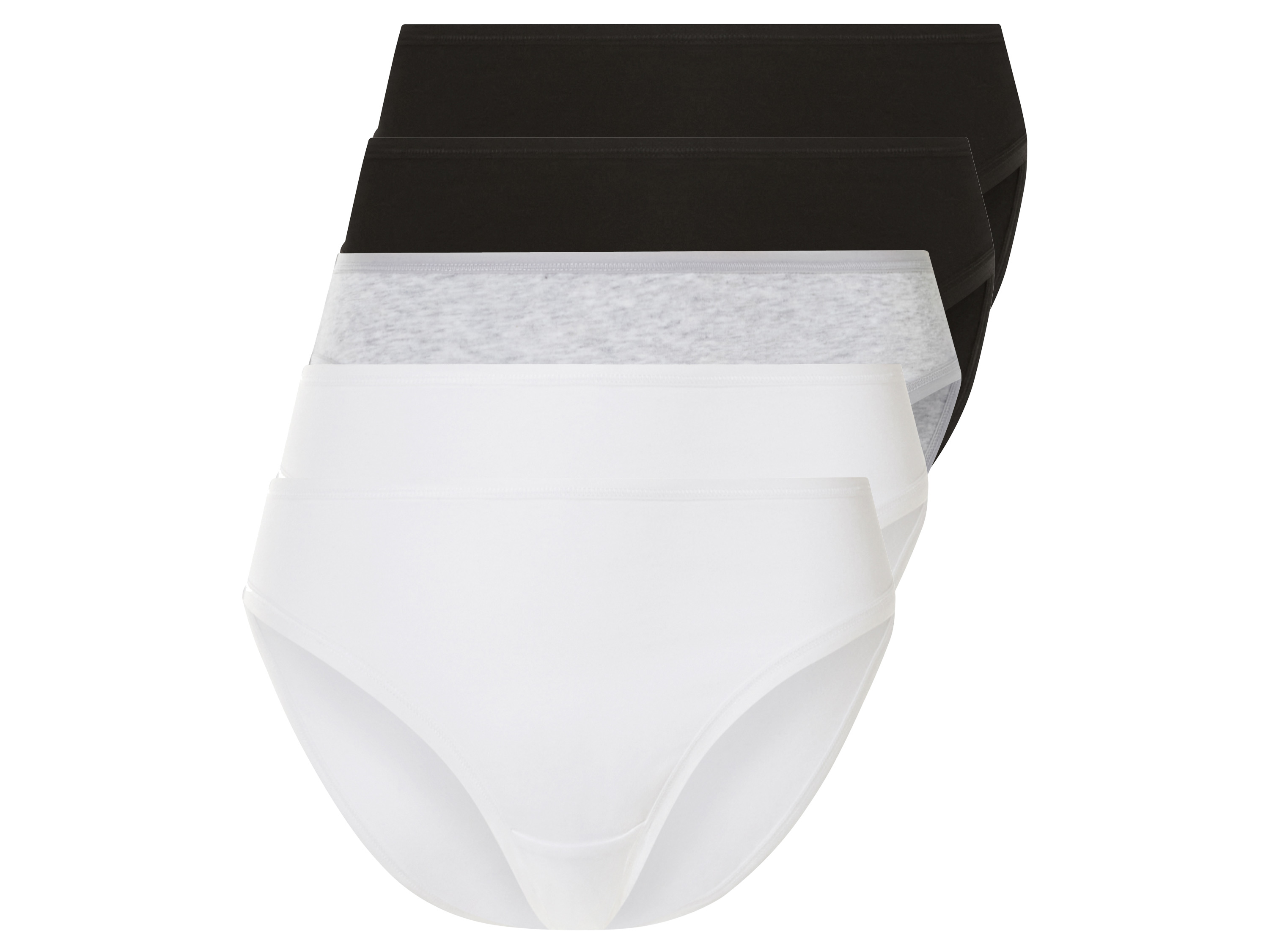 esmara® Dámské kalhotky, 5 kusů (S (36/38), černá/šedá/bílá)