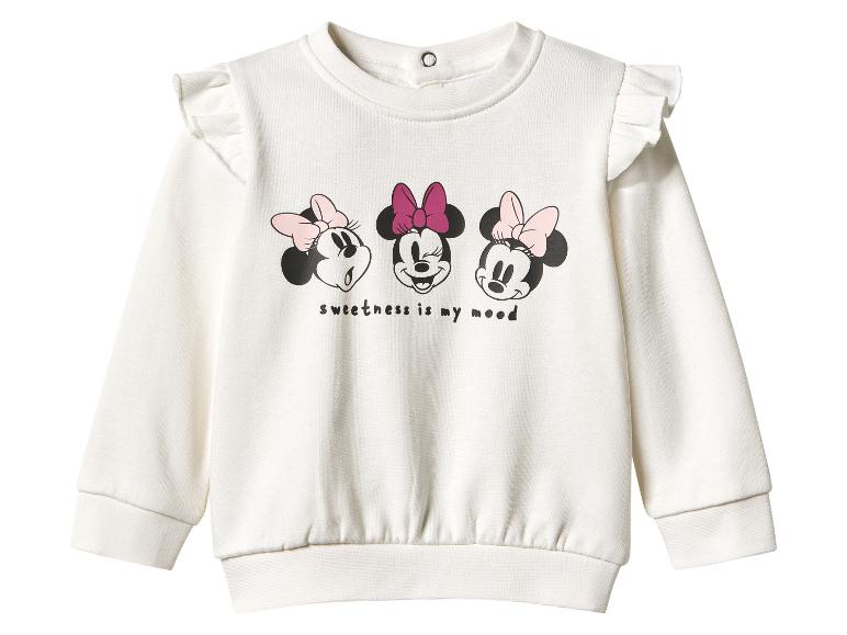 Krémová dětská mikina s potiskem Minnie Mouse a nápisem „sweetness is my mood“.