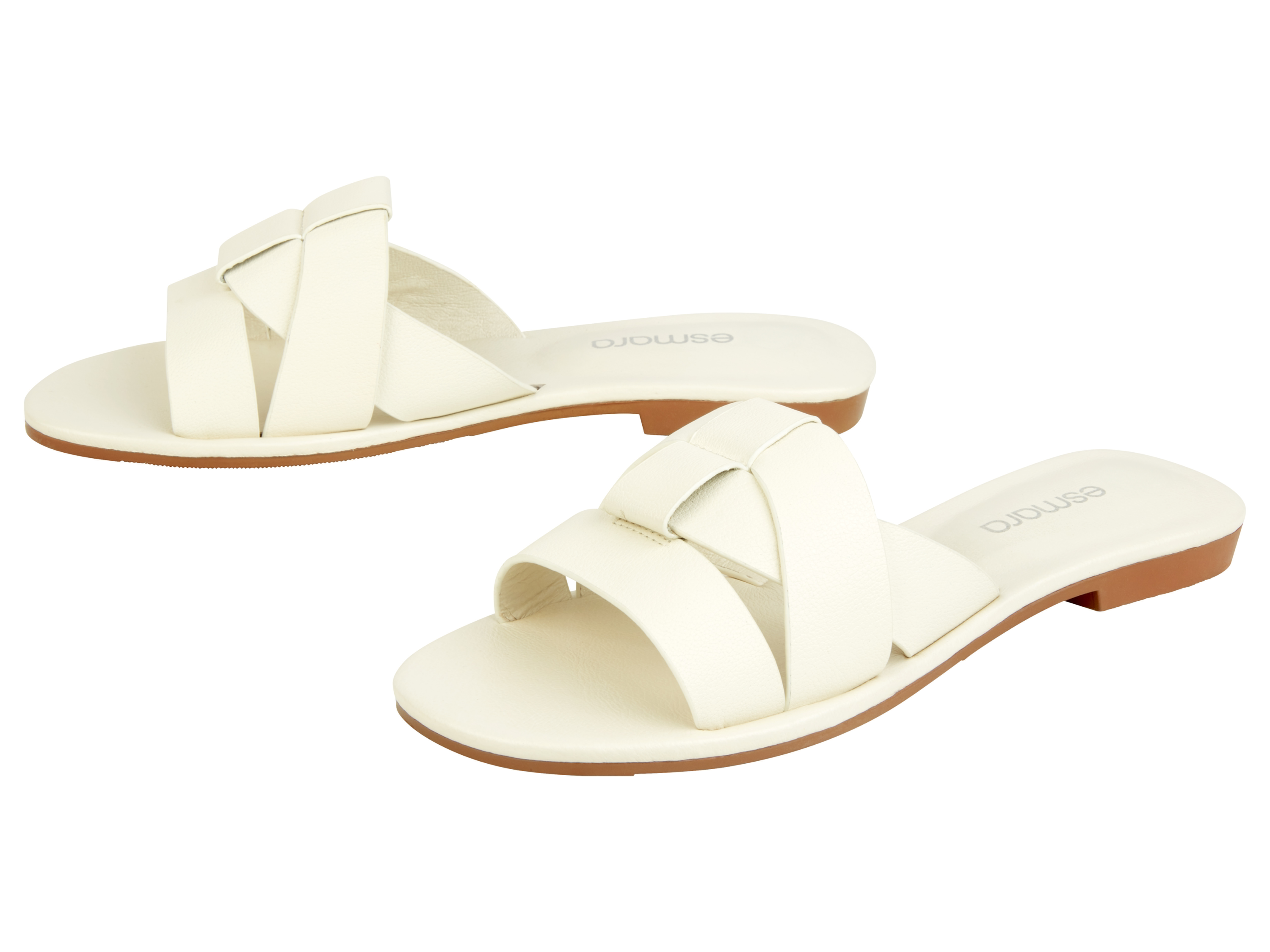 esmara® Dámské kožené pantofle (bílá, 39)