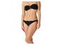 Černé bandeau bikiny s ozdobným kroužkem