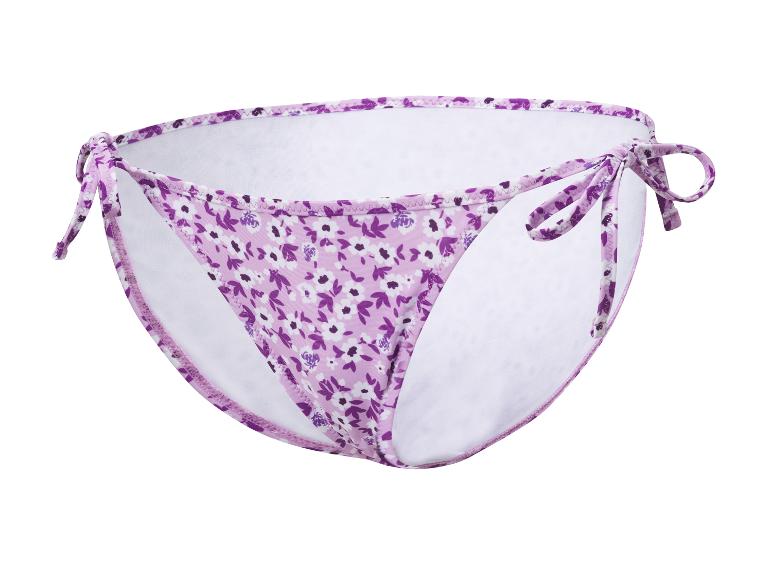 Fialkové bikiny se zavázáním, květinový vzor.