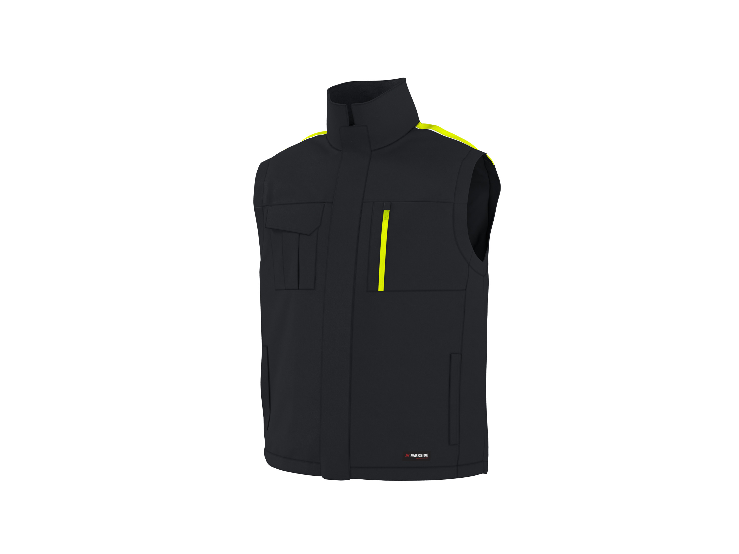 Parkside Performance® Pánská pracovní vesta (černá/žlutá, L (52/54))